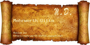 Mehrwerth Ditta névjegykártya